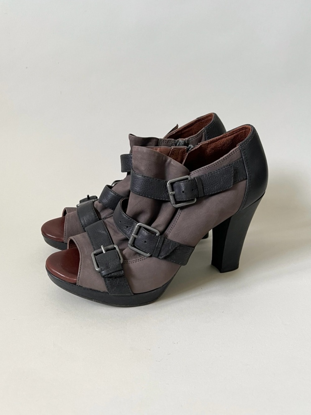 Naya Kindered Leather Bootie with Buckle Detail